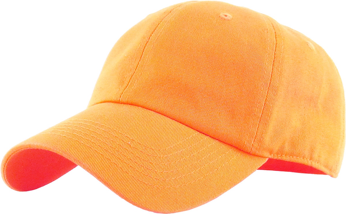 Pastel Orange Low Profile Baseball Caps Front Side View